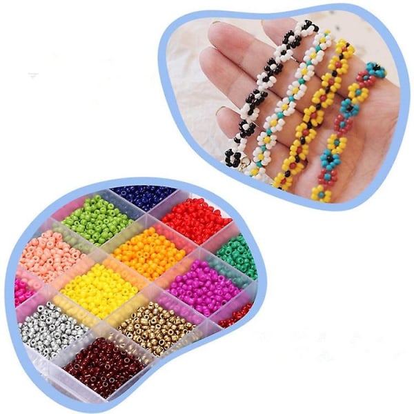 6000 stk Gjør-det-selv-perler Armbånd Halskjede Perlesett Paint Beads Fargede perler