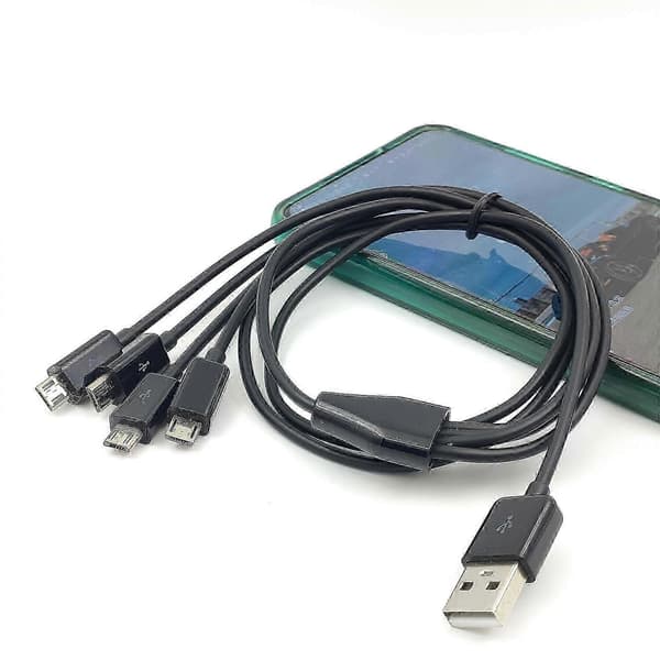 Holdbarhet USB hann til Micro USB hann ladekabel Hurtigladekabel Universell ladekabel for Micro USB-enheter Hvit[dt] Black