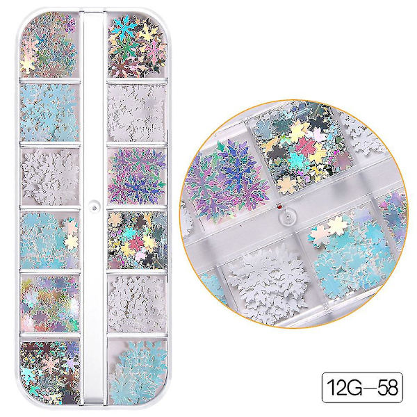 2st DIY Färgade paljetter Naglar Glitter Tunna Paillette Stickers