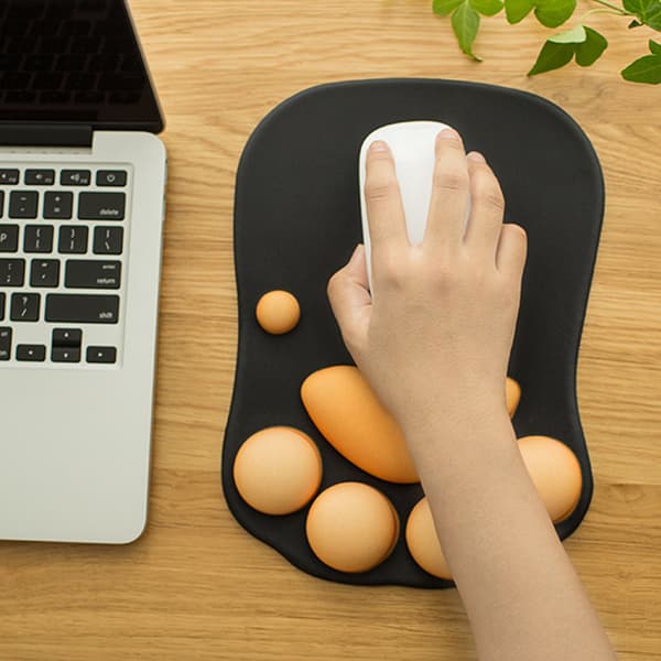 Kattepote Musemåtte Ergonomisk Håndledsstøtte Skridsikker Multipurpose Tegneseriedesign til Hjemmekontorarbejde Klassisk Sort
