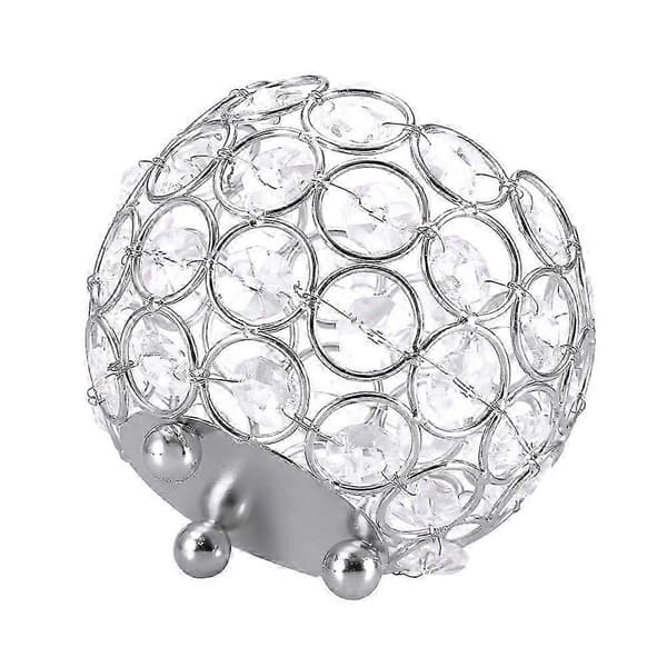 Kristall Te Ljusstake Bröllopsdekoration Bordsdekorationer (silver Diameter 10cm)