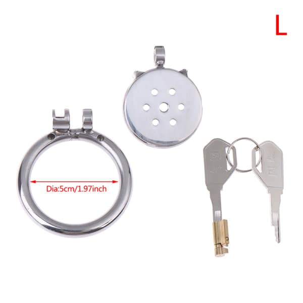 【DENGTU】Kyskhetsbur for menn i rustfritt stål, lite flatt bur 50mm L
