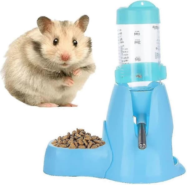 Hamsterfoderautomat, Hamstervandflaske med foderbeholder, basehytte, drikkedispenser