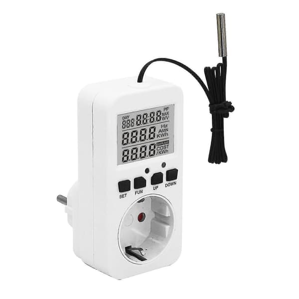Digital Termostat Stikdåse Reptil Temperaturregulator Stik 230V 16A Varme Køling white US Plug