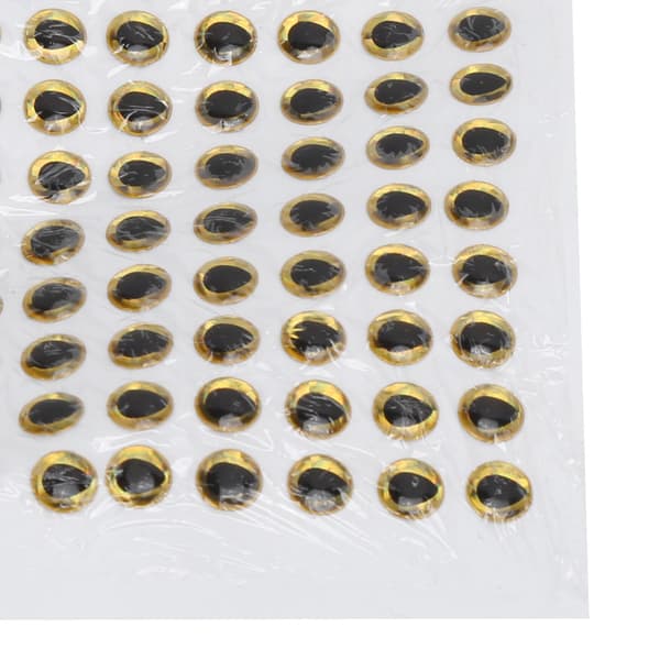 100 stk. dråpeformede kunstige fiskeøyne gull 6MM