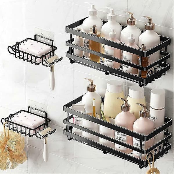 Stor bruseopbevaringsholder i rustfrit stål Pladsbesparende organiseringsstativ til bruser Soap Holder