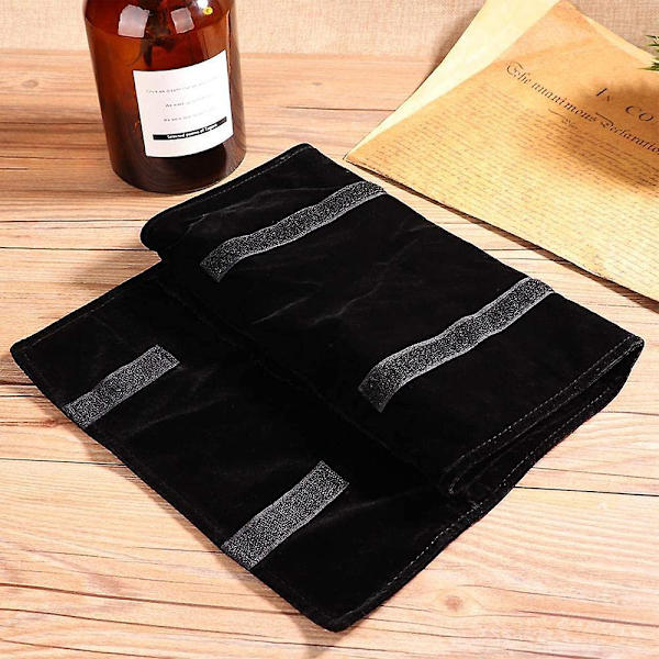 Case Roll Bag Organizer För Halsband Armband Öron Black Outside And Gray Inside