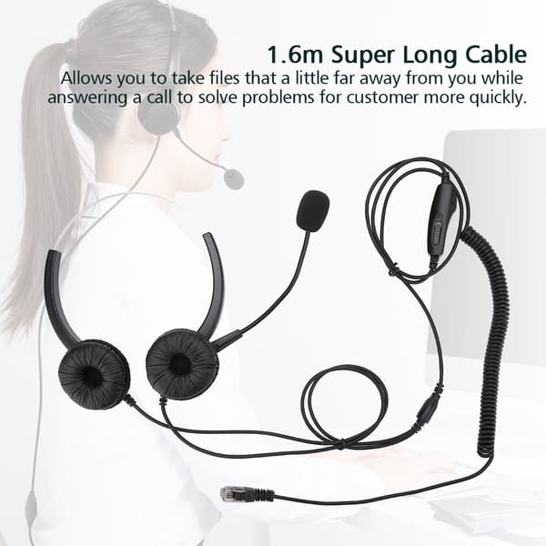 Crystal RJ9 Støjreducerende Call Center Headset Komfortabel