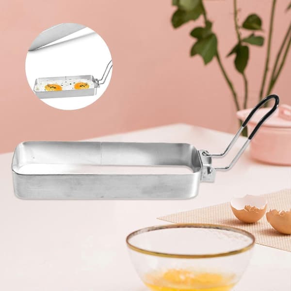 Egg Rektangulær for Stekepanne Muffins Omelett med Håndtak til Frokost Black handle