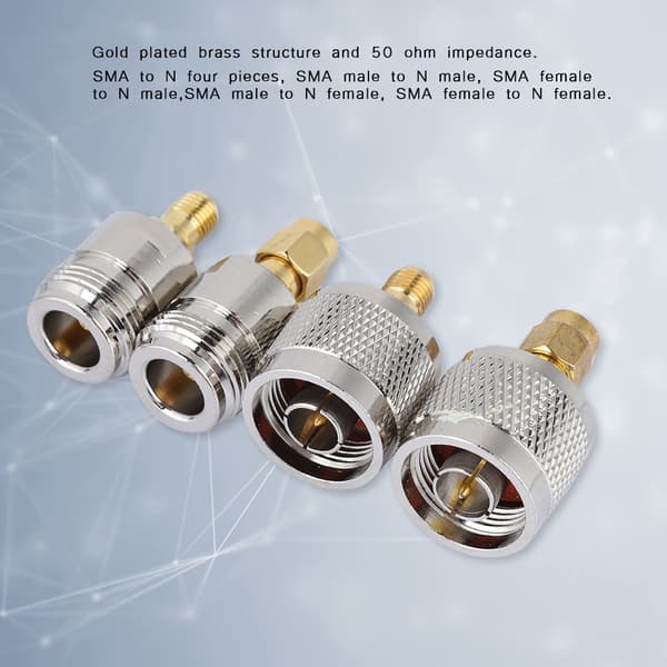SMA Han til N Hun Adapter RF Koaksialstik 4-pak