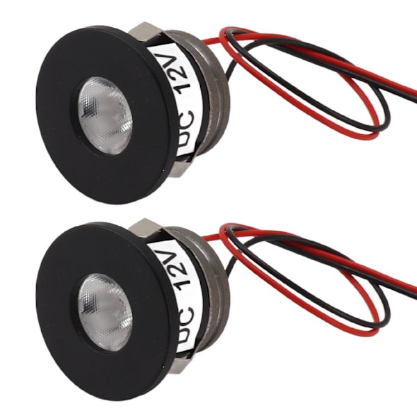 2 STK 15° 1W Mini LED Spotlight, 80LM for Smykkeutstilling, 12V DC Innfelt Belysning