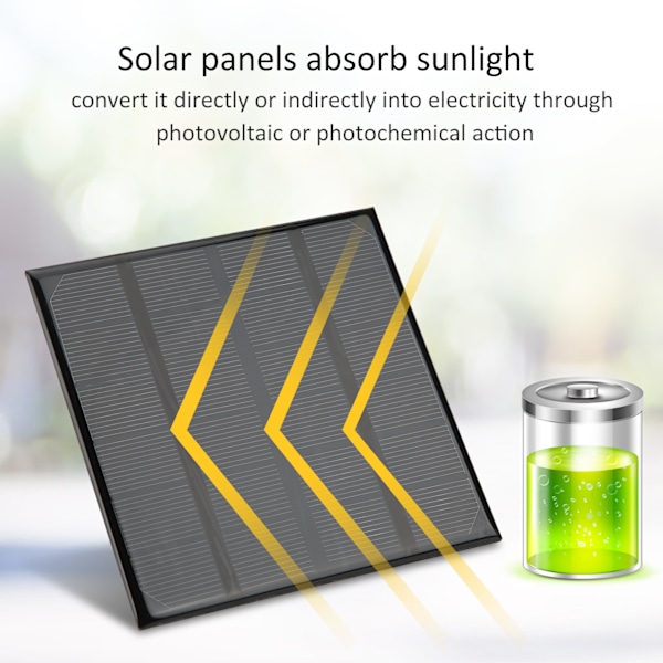 2W 6V Mini Monokrystallinsk Solcellepanel for Camping Batterilading