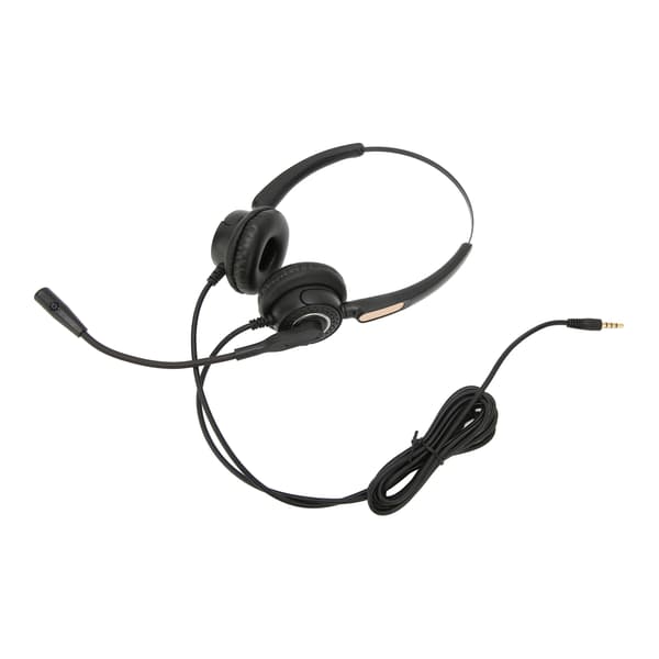 Intelligent støjreducerende callcenter-headset med 3,5 mm stik til telefon og pc