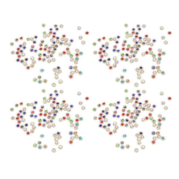 400-delad set med strassknappar i olika färger i ljus, robust metall - perfekt för kläder, väskor, smycken DIY, med strassklokoppar