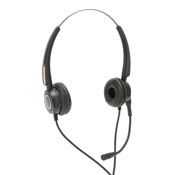 Intelligent støjreducerende callcenter-headset med 3,5 mm stik til telefon og pc
