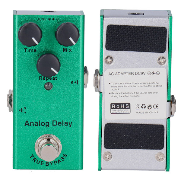 Mini True Bypass Analog Delay Gitarr Effekt Pedal Portabel Aluminiumlegering DC 9V JDF-10