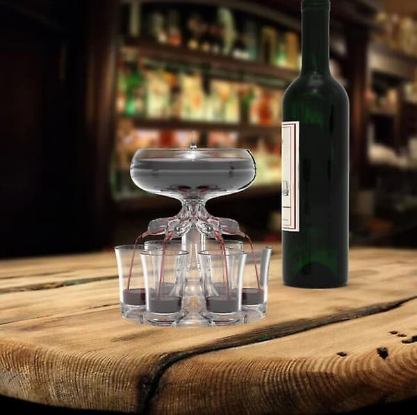 Akryl Vindispenser med Glas Vit