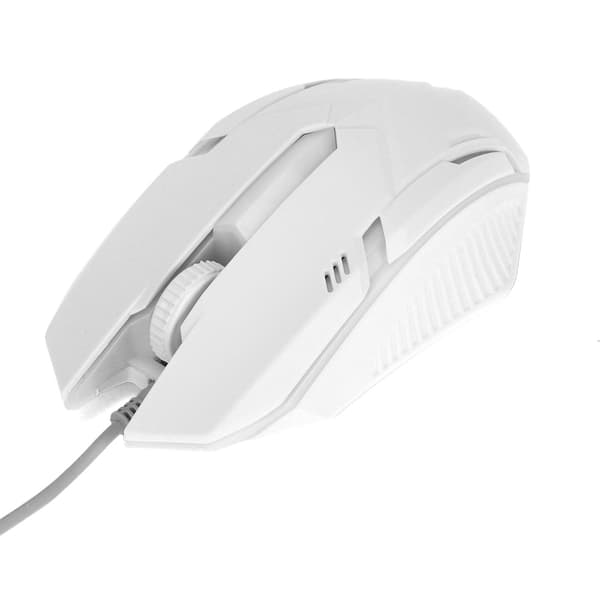 Ergonomisk bakbelyst USB-mus for Macbook Laptop PC Hvit