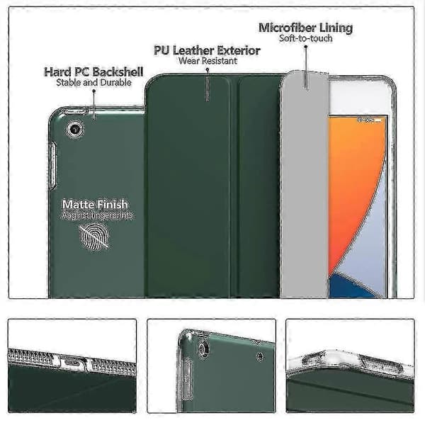 Etui passer til iPad 8. generation 2020/7. generation 2019, iPad 10.2 Midnight Green