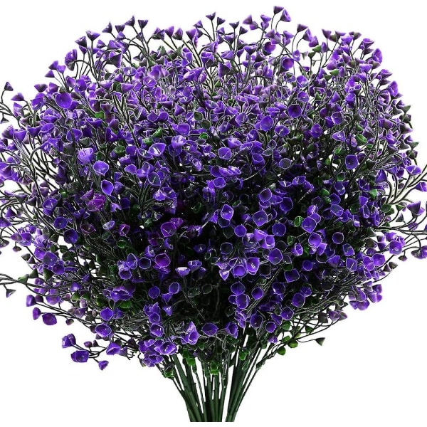 4st konstgjorda buskar Buskar falska utomhus Uv-resistenta växter Blommor, konstgjorda plastklockor blad grönska