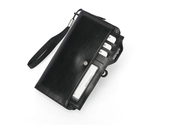 Herrepunge i clutch-stil med flere kortpladser Sort Black 197