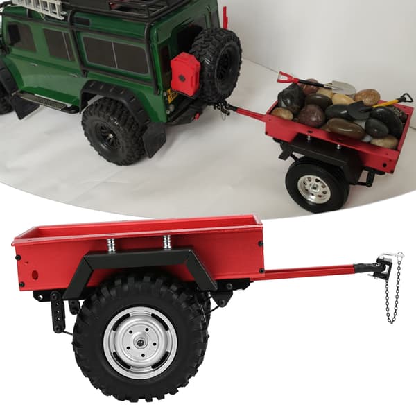 Trailervogn til RC-bil i aluminium, høj simulation, legetøj til børn, rød