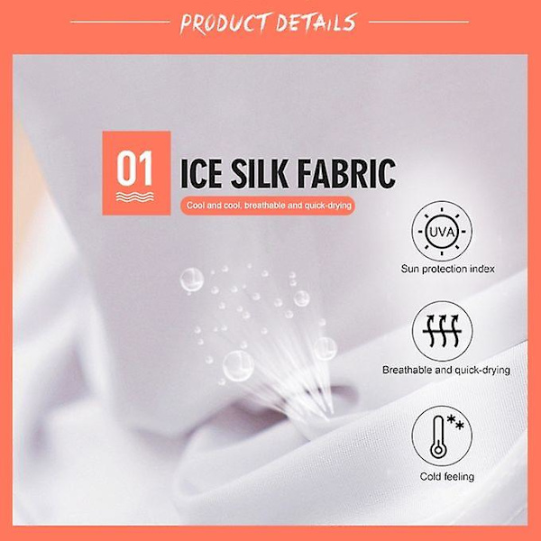 Sommar utomhus Ice Silk Sleeve Solskyddsutrustning (vit)