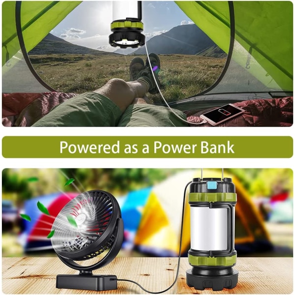 LED campinglykta Uppladdningsbar, T2000 hög lumen 1 Pack