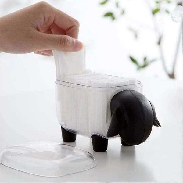 Oppbevaringsboks for bomullspinner, saueformet white