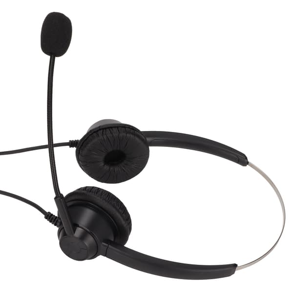 Justerbart Binauralt Telefonheadset Volymkontroll Mikrofon Avstängning