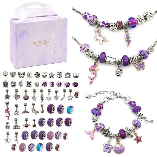 64 st Jul smyckestillverkningssats Charm Purple