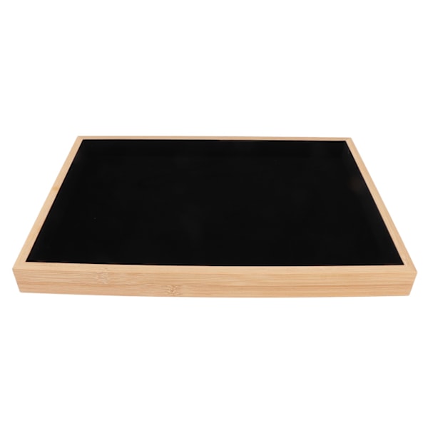 Wooden Jewelry Tray: Classic, Elegant, and Scratch-Resistant Multipurpose Display Tray for Earrings, Necklaces, and Bracelets in Black