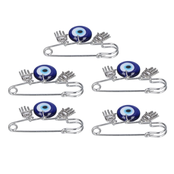 Set of 5 Evil Eye Pins: Unique Design, Premium Quality, Durable Brooches for Home, Parties, and Dates