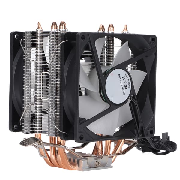 RGB CPU Køler 90mm Blæser 4 Varmerør 3 Pin Støjsvag Plug Play