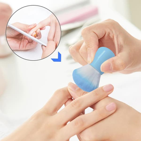 【DENGTU】Foundation Brush for Blush and Concealer, Blending Brush with Soft Synthetic Bristles, Retractable Makeup Brushes Versatile Compact Applicator Plain Blue
