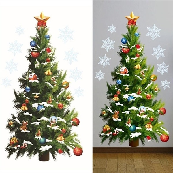 Avtakbare juletre veggklistremerker for hjem og vindu juledekor