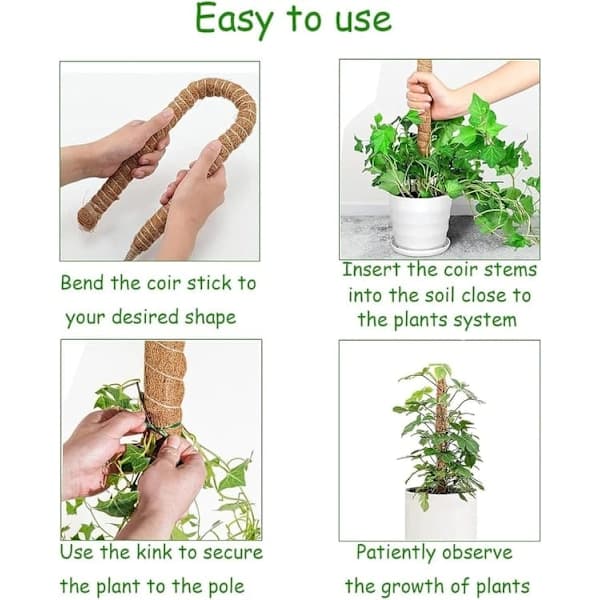 [DT]Mossstick Växtstöd 120 cm, flexibel mosssticka för klätterväxter Monstera Murgröna 1-pack 1-pack
