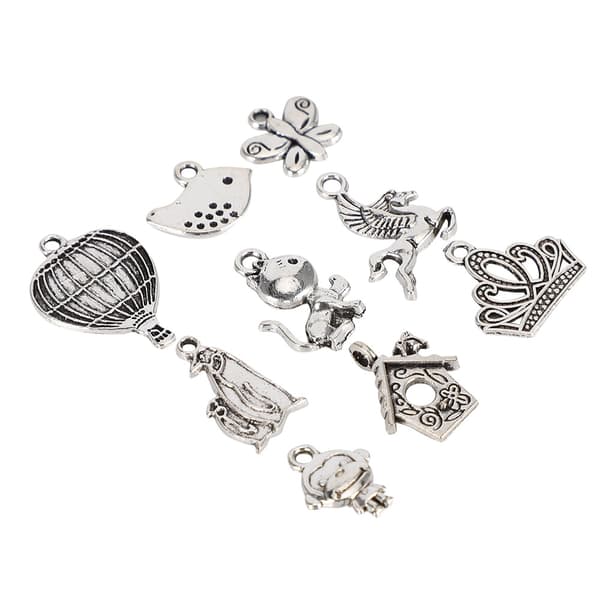DIY Sølv Cupronickel Anheng Tilbehør for Armbåndslaging 100 Stiler