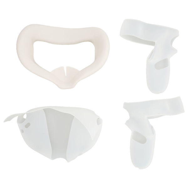 Oculus Quest 2 VR Silikonskydd Set 4in1 Ansiktslinsskydd Mask Kontrollgrepp