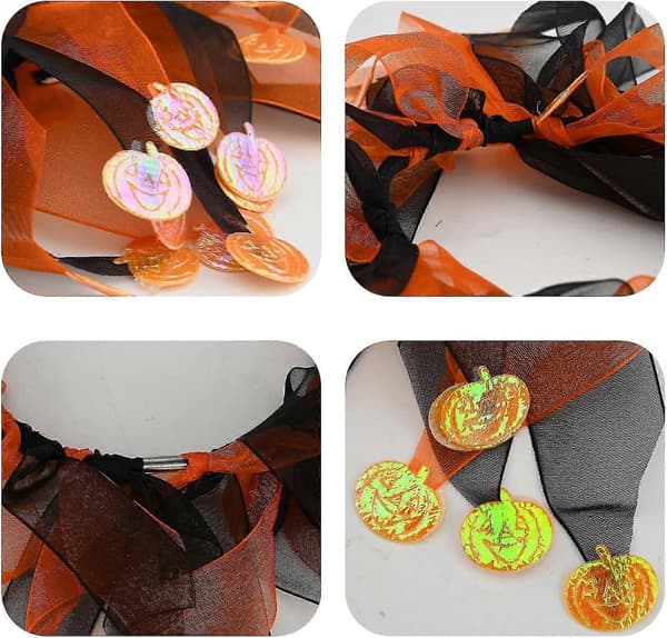 Elastisk græskar kæledyrshalsbånd Halloween indretning kostume tilbehør til hunde og katte blue