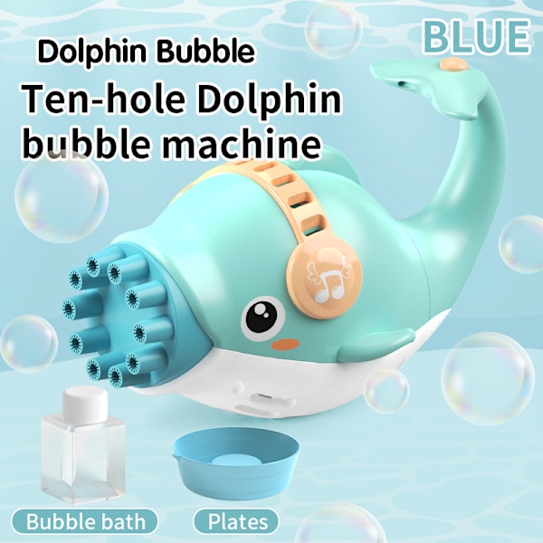 Bubble Machine 10 hål 69 hål Laifu Gatling Bubble Gun 10 holes blue dolphin