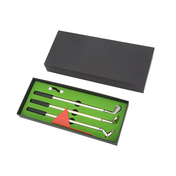 Golfpennsett med Mini Golf Kulepenn Flagg Oppbevaringsboks for Golfere