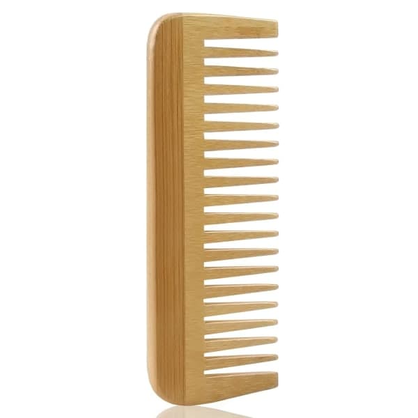【DENGTU】Galaxy Bamboo Wide-tooth Comb Antistatic Brush Solid Wood Comb Handleless Hairdressing Comb