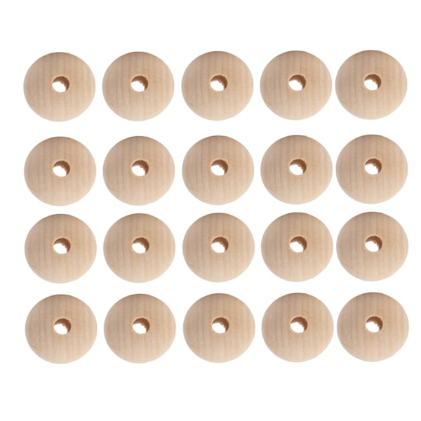 100 st Burlywood träpärlor med 25 mm diameter - Klassiska och eleganta trädistanspärlor för dekorativa hantverk