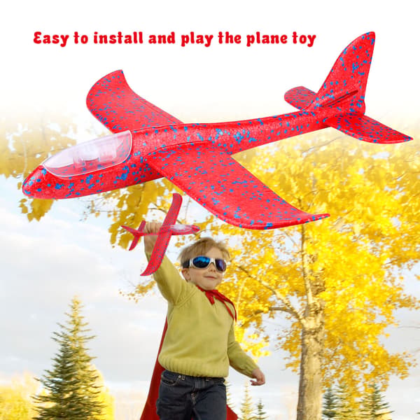 Röd Mini Handstart Glidflygplan Leksak Nattflygande Flygplansmodell