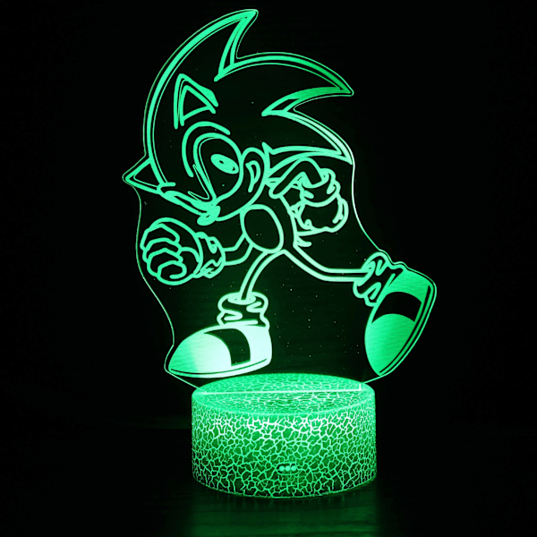 3d nattlampa Sonic boy Sonic färgglada touch led bord Crack Base: Colorful Touch ZB-2511