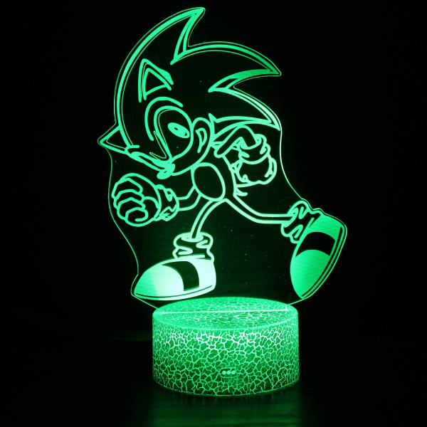 3d nattlampa Sonic boy Sonic färgglada touch led bord White Base: Colorful Touch ZB-2511