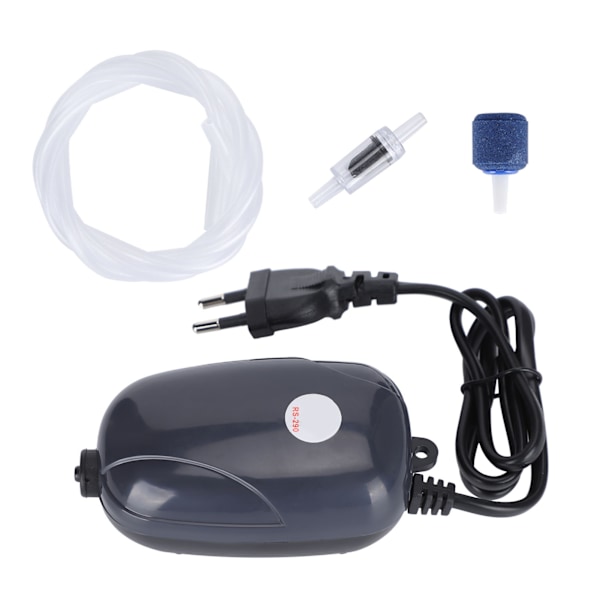 HT RS-290 Luftpumpe for akvarier med ferskvann og saltvann med EU-plugg (220V)