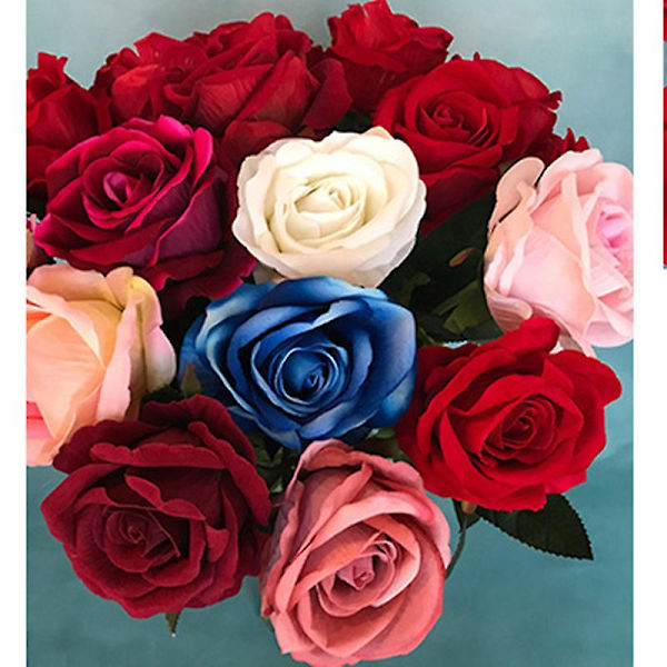 20 st Blommor konstgjord ros för hemdekorationer Centerpieces