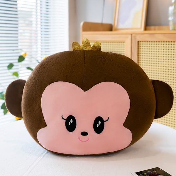 Plysch tecknad handvärmare täckkudde student tupplur kudde brown monkey 32cm ordinary models